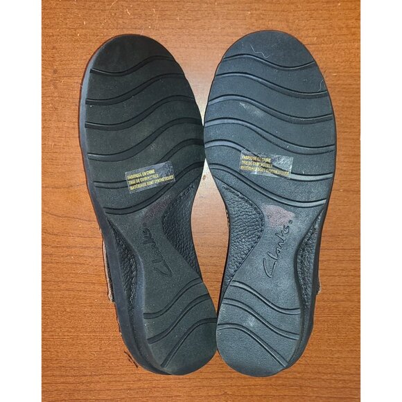 Clarks Womens Shoes 7M Bendables Brown Leather Strap Flat Stitched - Picture 7 of 8